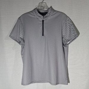 Chico's Black and White Horizontal Striped Shirt Womens Size 1 Or Medium